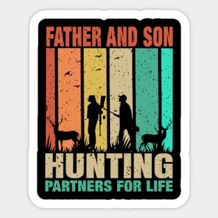 Vintage Dad And Son Hunting Partners For Life Fathers Day Sticker